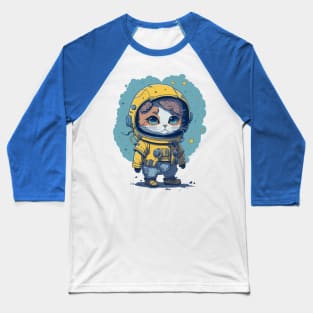 Cute Cat Astronaut Space cat lover Baseball T-Shirt